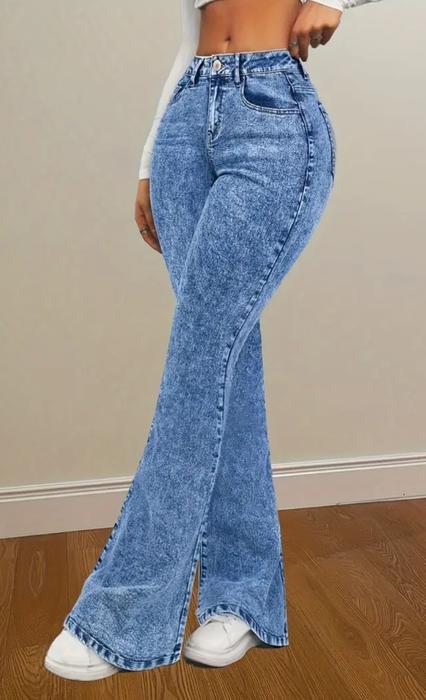 Jeans skinny Streech à bouton pantalon Denim simple et tendance pour femme