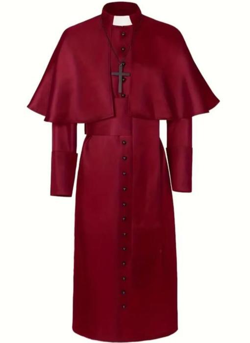 Costum clerical  médiéval Cos stand bouton manteau Ajuster pour homme Costume Européen historique