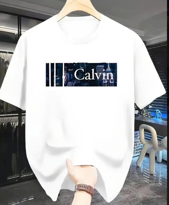 T-shirt décontracté homme Calvin-polyester doux col rond