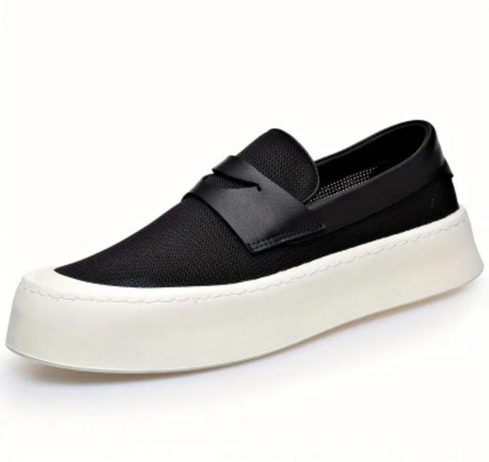 Mocassin blanc noir pour hommes élégante décontracté