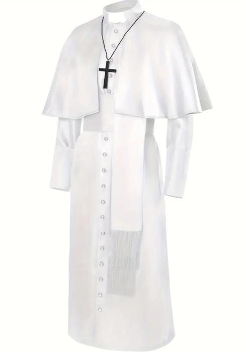 Robe des prêtres moines blanche à manche longue idéale
