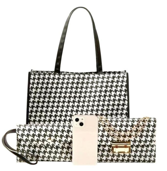 Sac combiné trois pièces tendance élégance fourre-tout Petit sac carré à mille compartiments