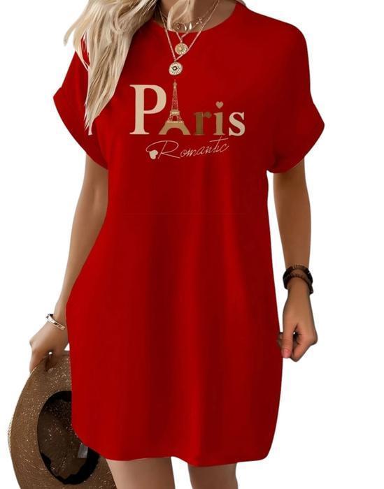 Robe Midi d'inspiration parisienne pour femme imprimé Géométrique Chic Paris