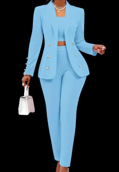 Veste Blazer 3 pièces pour femme haute couture et col revers