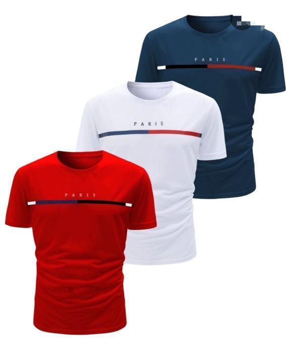3 ensemble tee-shirt des a manche courte pour homme