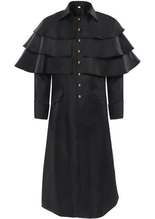 Costum clerical  médiéval Cos stand bouton manteau Ajuster pour homme Costume Européen historique